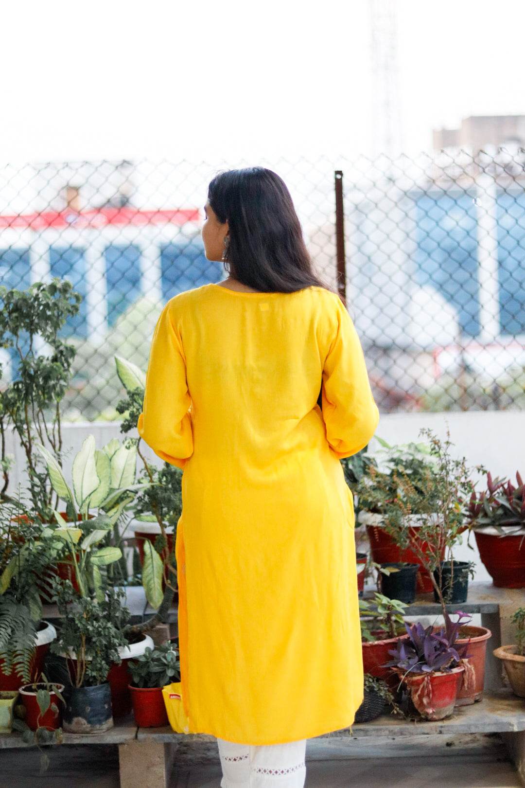 Yellow Rayon Embroidered Kurti For Women - CandiRobes