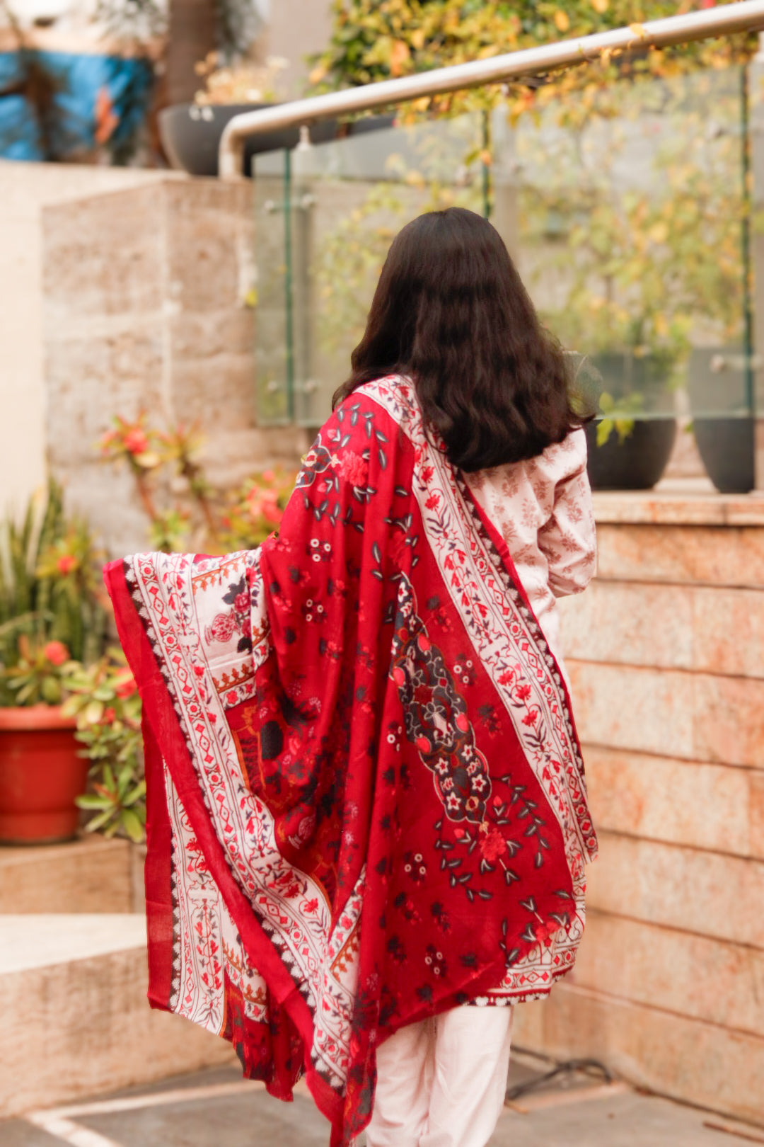 vine Digital printed cotton kurta pant dupatta set