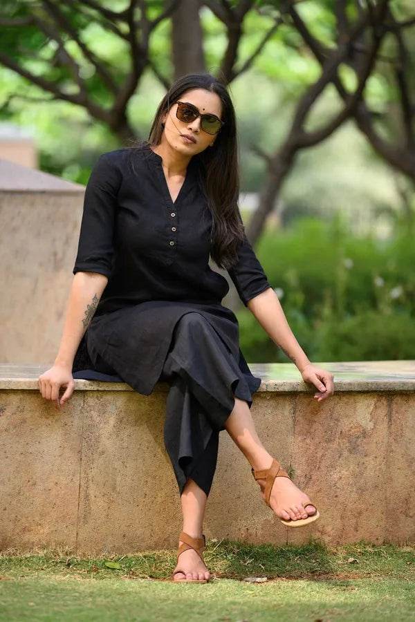 lack Cotton Formal Kurti With Pant - CandiRobes