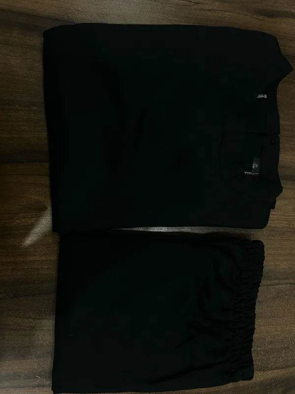 Black pure cotton sleevless kurti with pant - CandiRobes