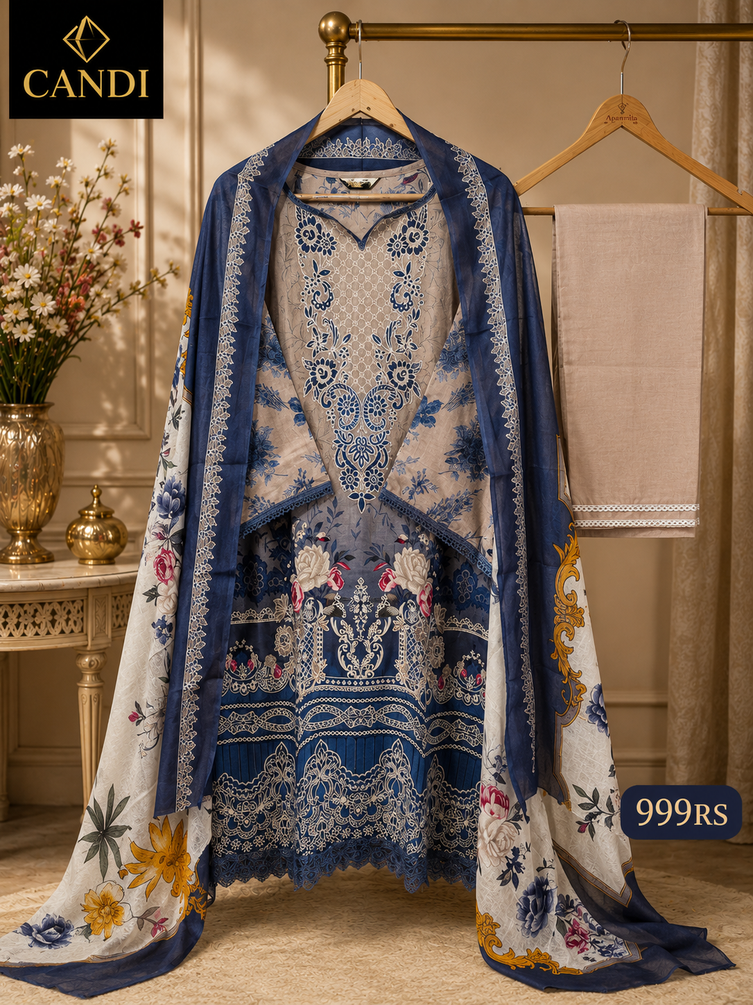 Lawn Suit Set – Vintage Blue