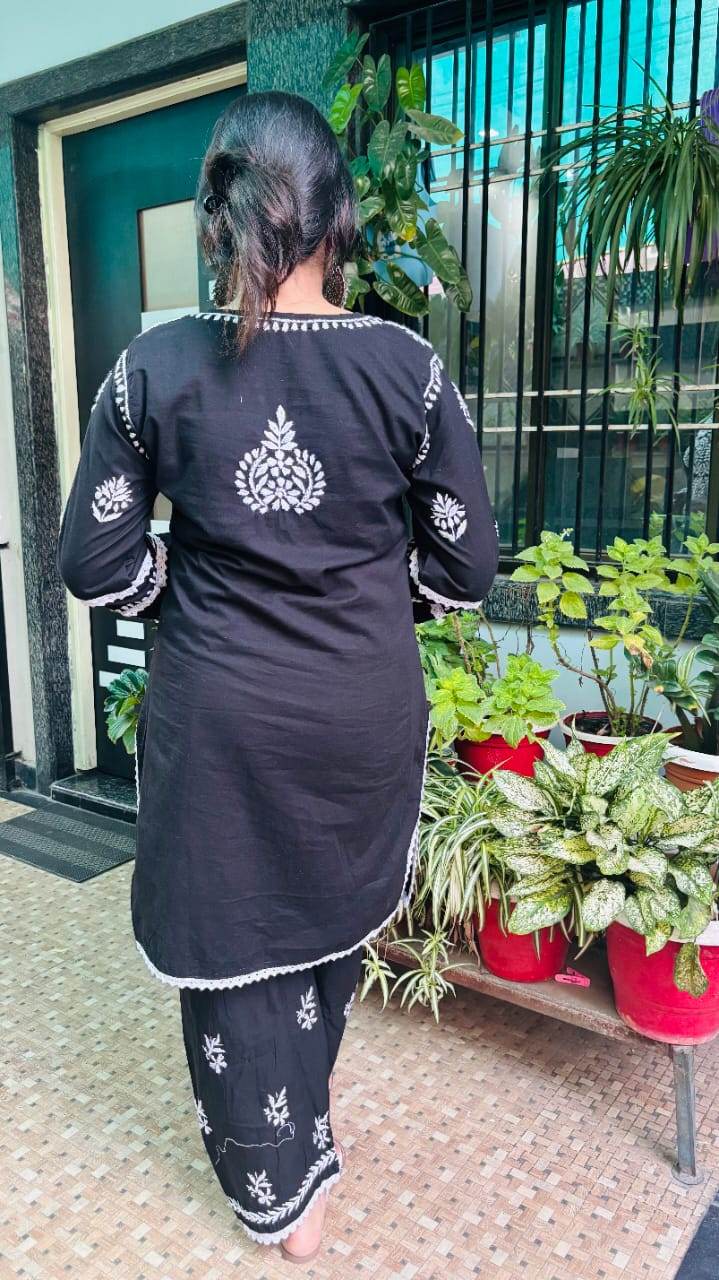 Black Chikankari Co-ord Set - CandiRobes