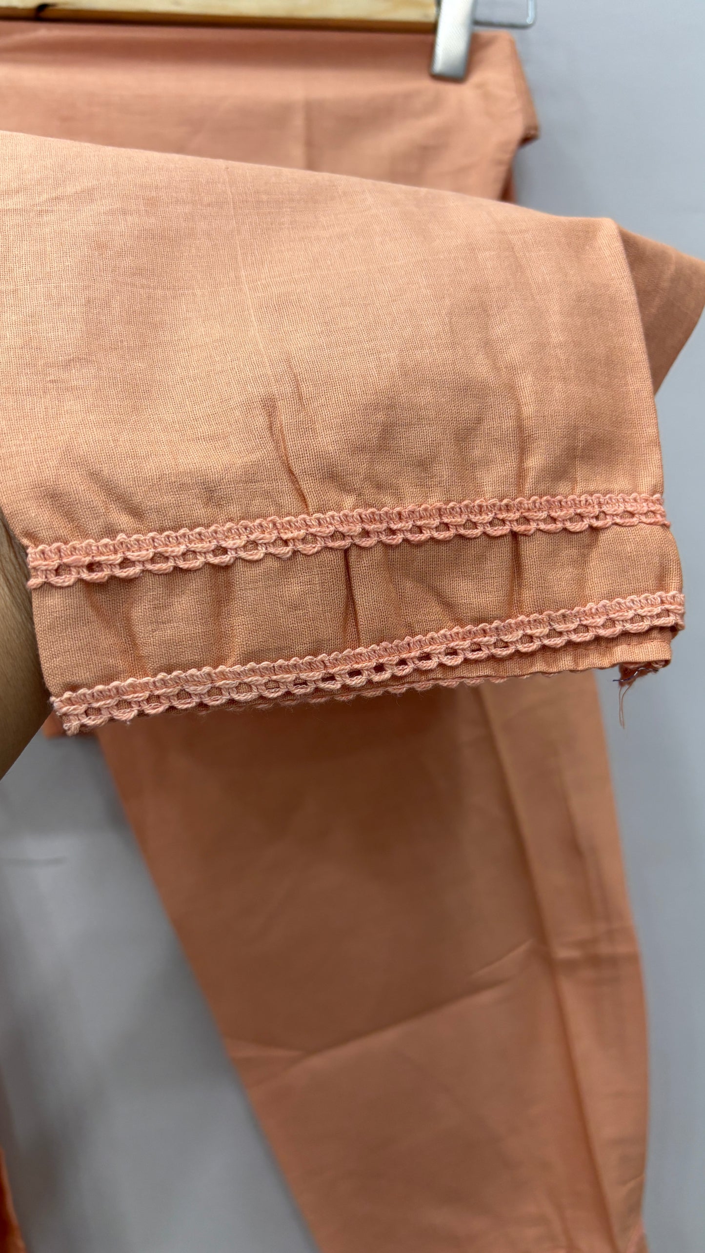 Lawn Suit Set – Peach & Plum