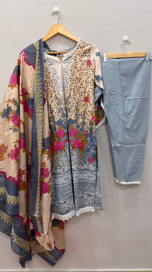 Lawn Suit Set β Vintage Blue