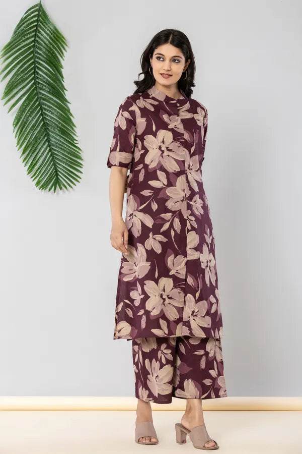 Vine cotton flex as khadi style kurti pant set for women - CandiRobes