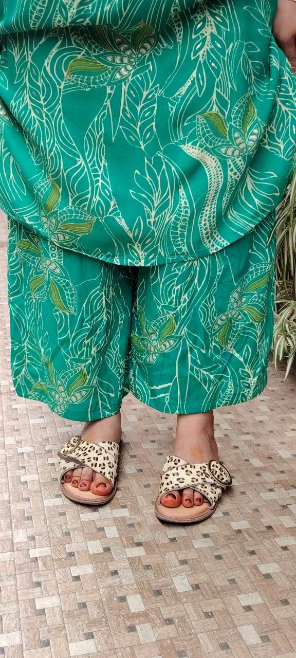 Green Printed Cord Set - CandiRobes