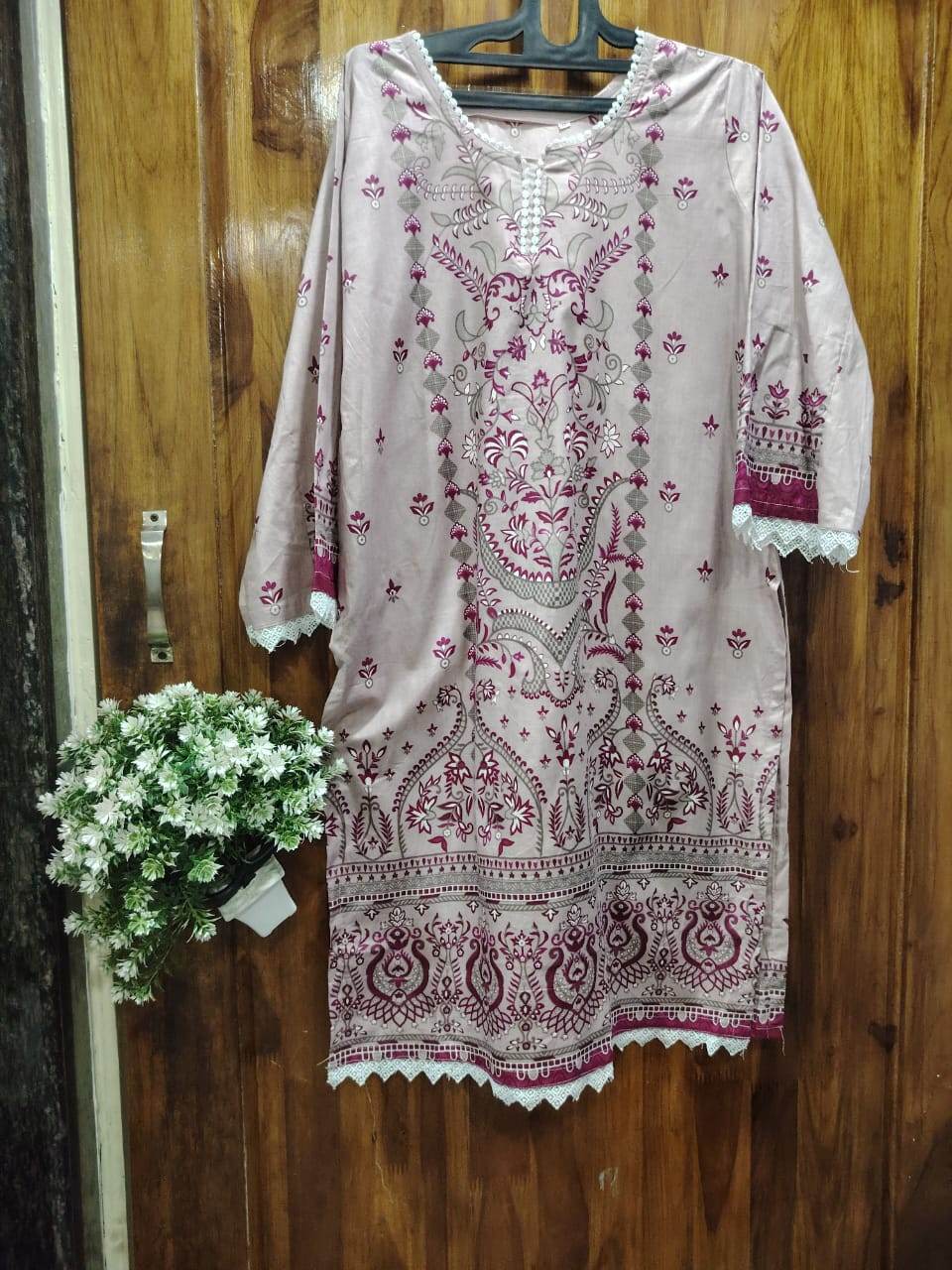 Almond Digital Print Kurti Pant Dupatta Set - CandiRobes