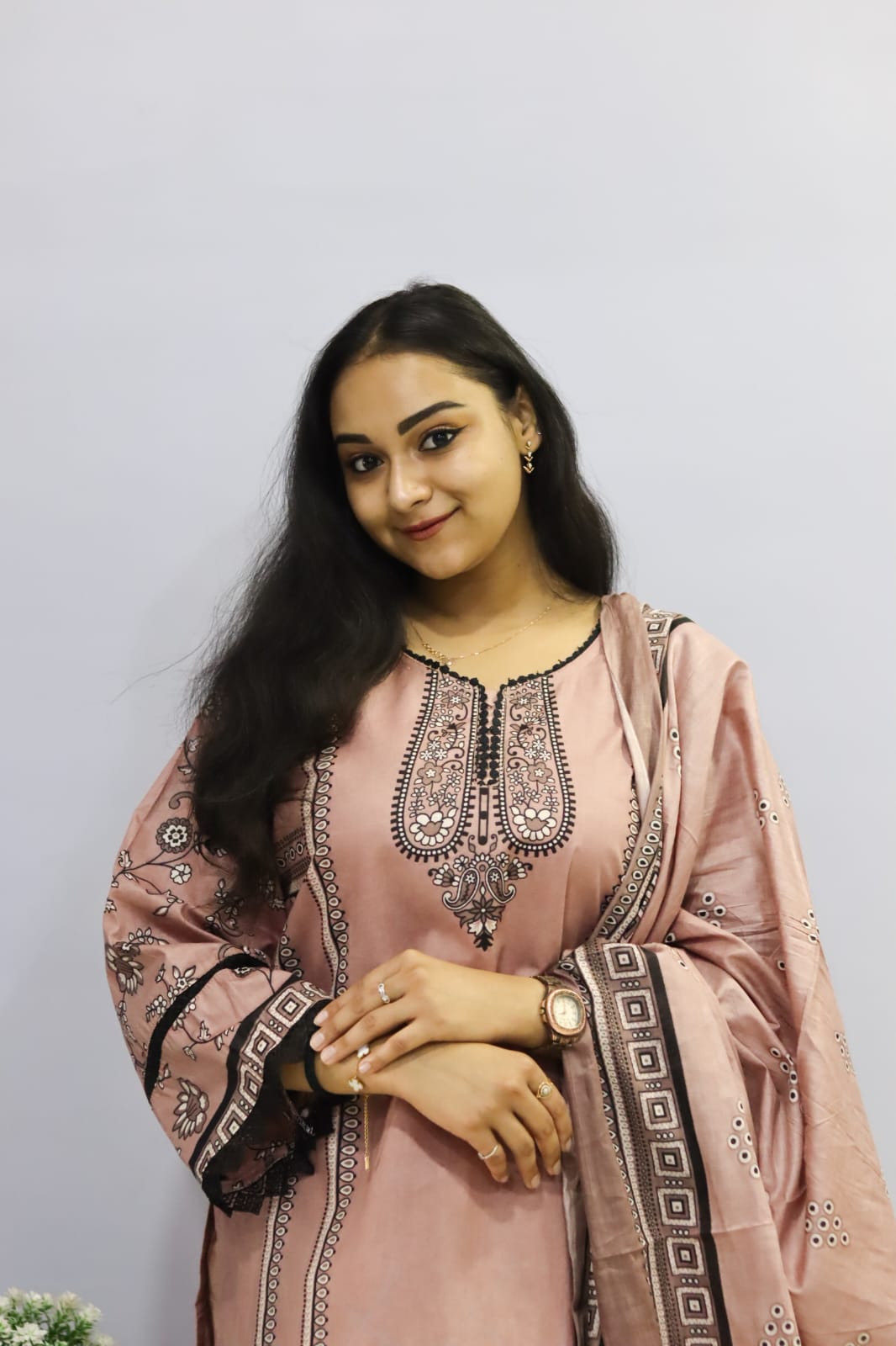 Onion Lawn Digital Print Kurti Pant Dupatta Set