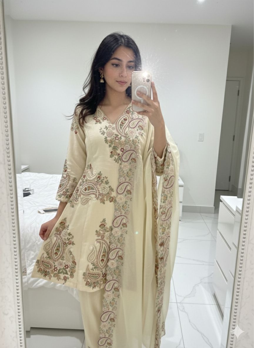 Heavy Silk Organza Frock Suit Set