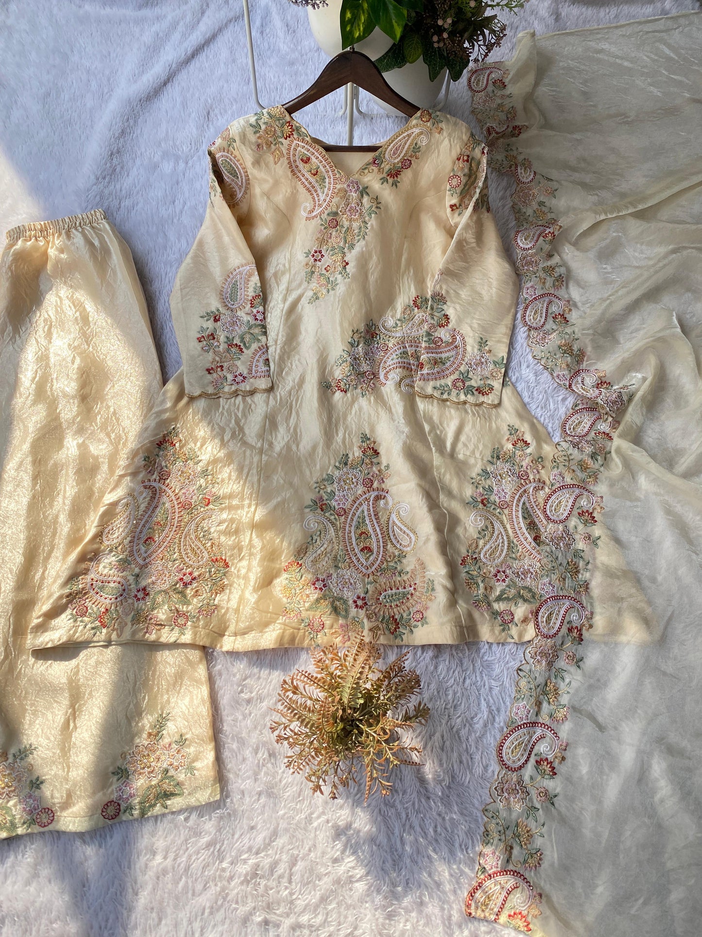 Heavy Silk Organza Frock Suit Set