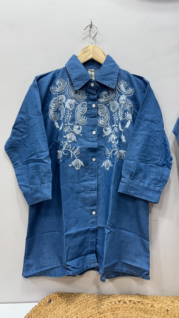 DENIM KURTI PANT CORD SET
