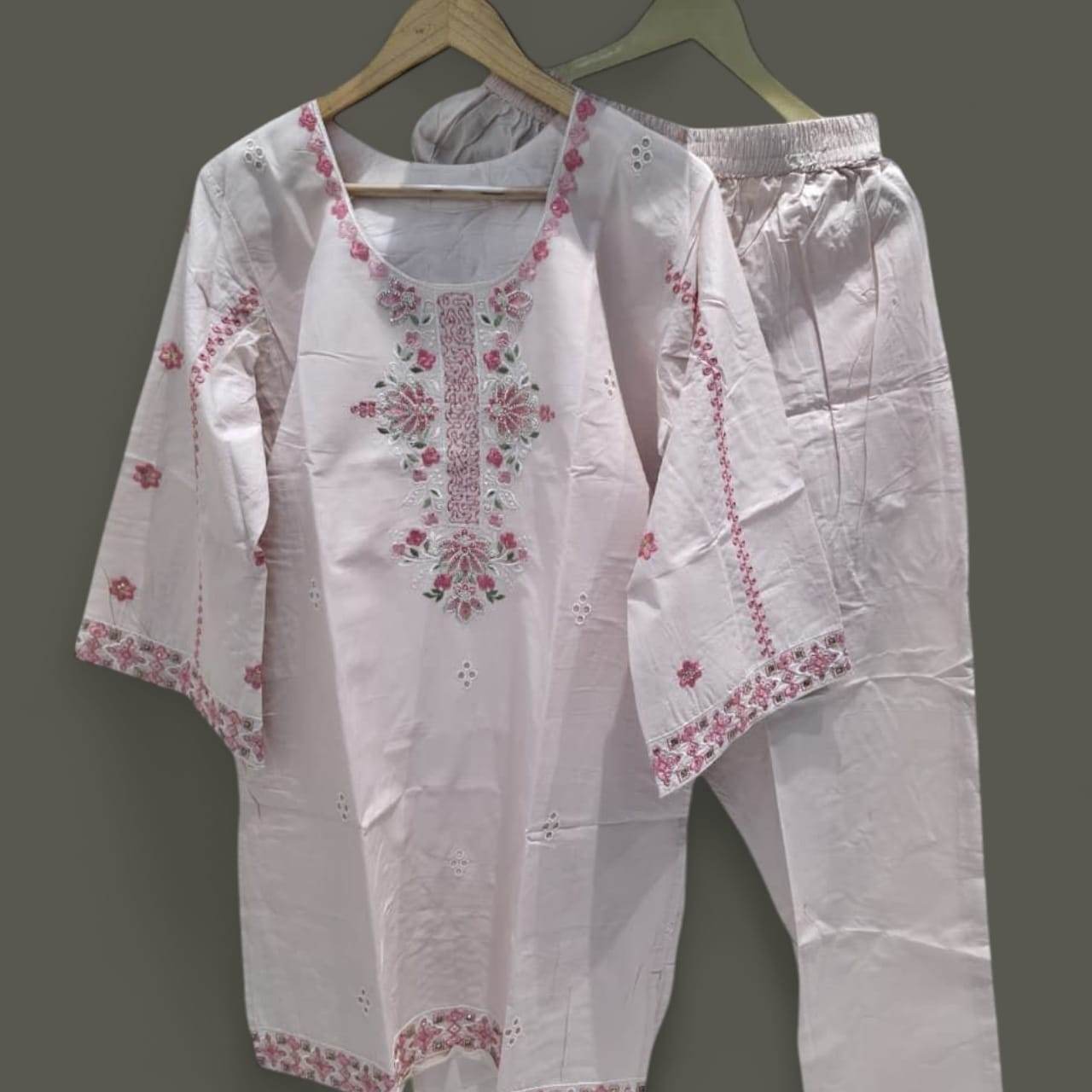 Pink Embroidered Pakistani Cord Set - CandiRobes
