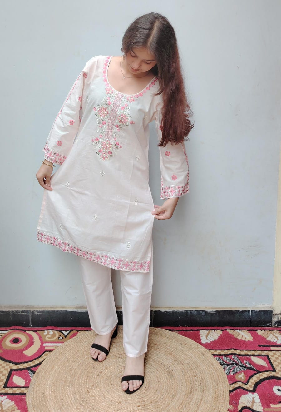 Pink Embroidered Pakistani Cord Set