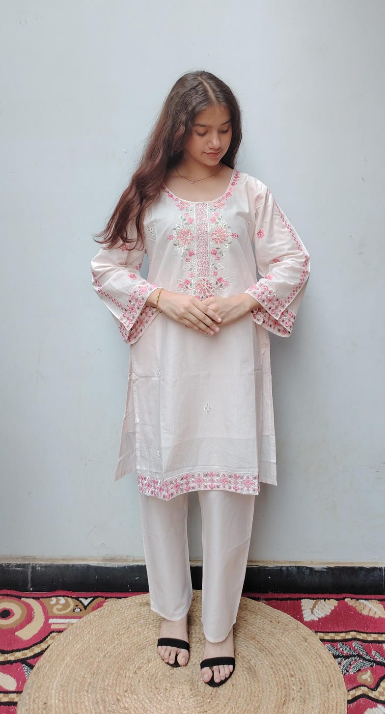 Pink Embroidered Pakistani Cord Set