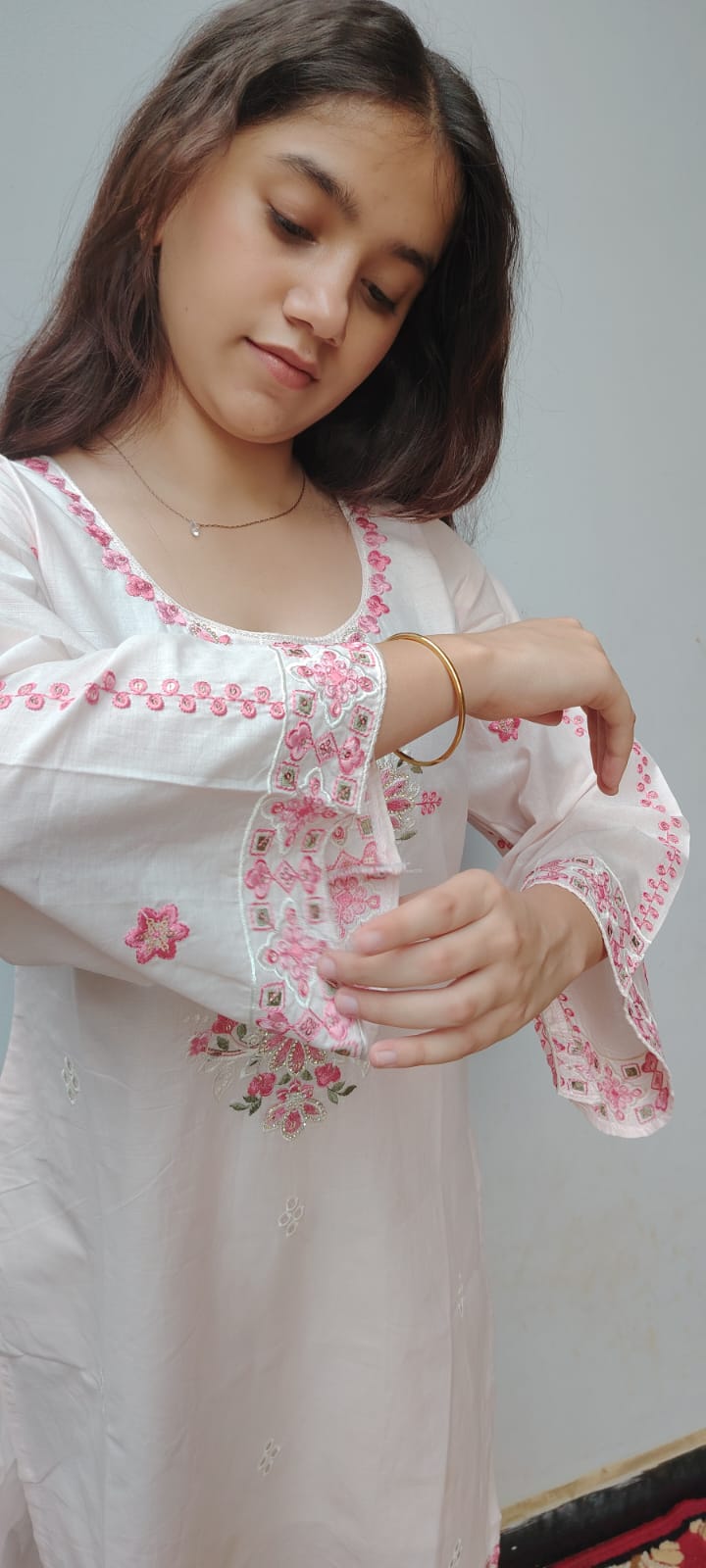 Pink Embroidered Pakistani Cord Set
