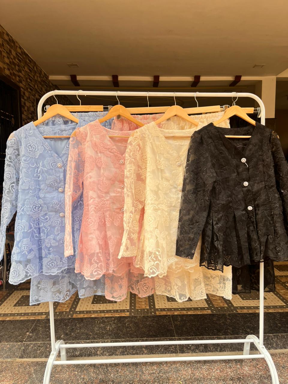 Rose Net Frock Skirt Set