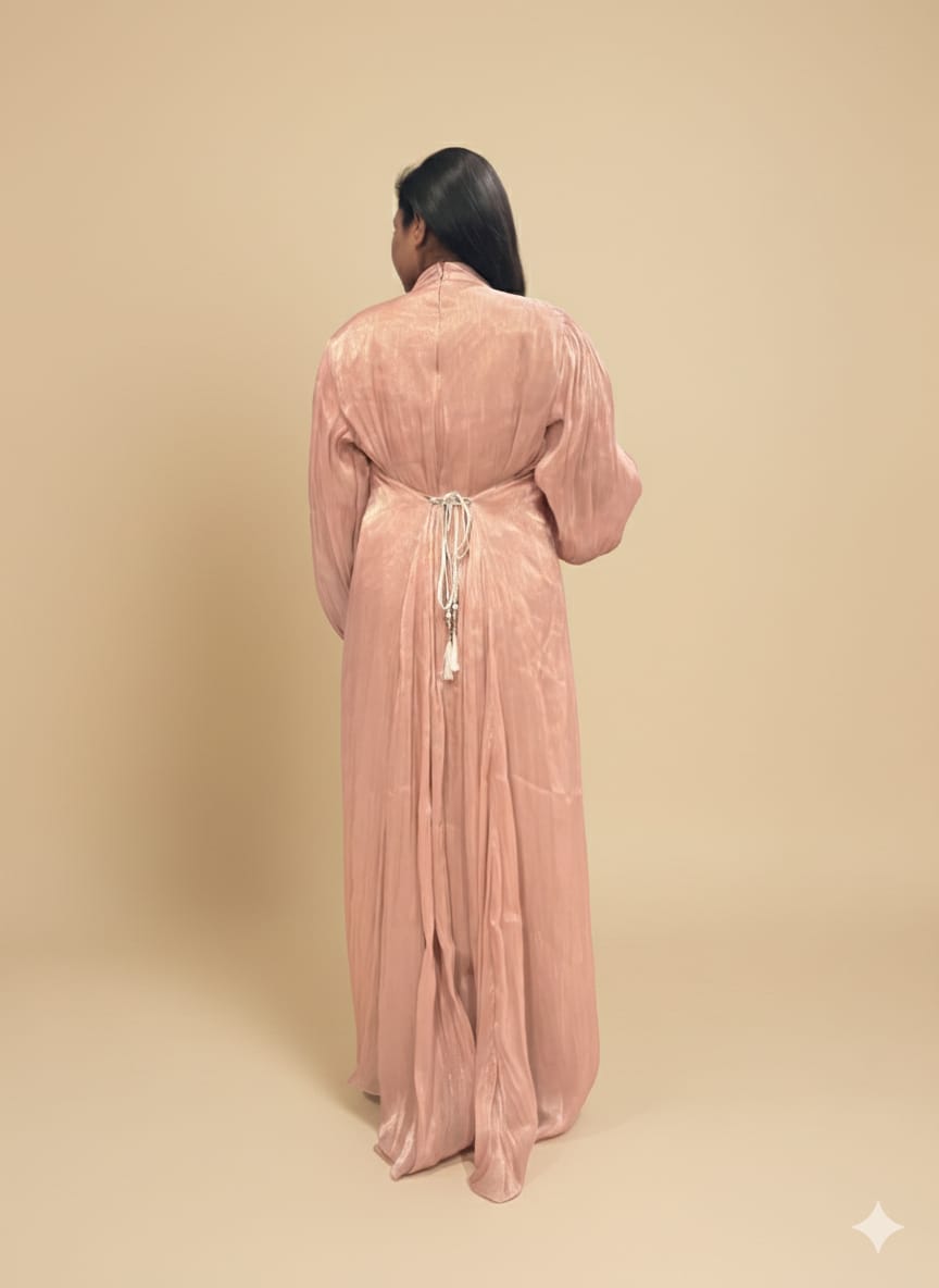 Blush Pink Korean Aesthetic Long Gown
