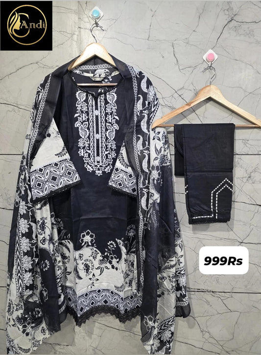 Lawn Suit Set β Midnight Black