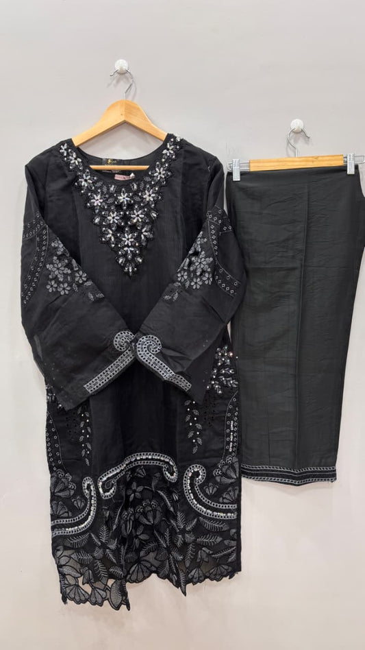Black Pearl Embroidered Suit