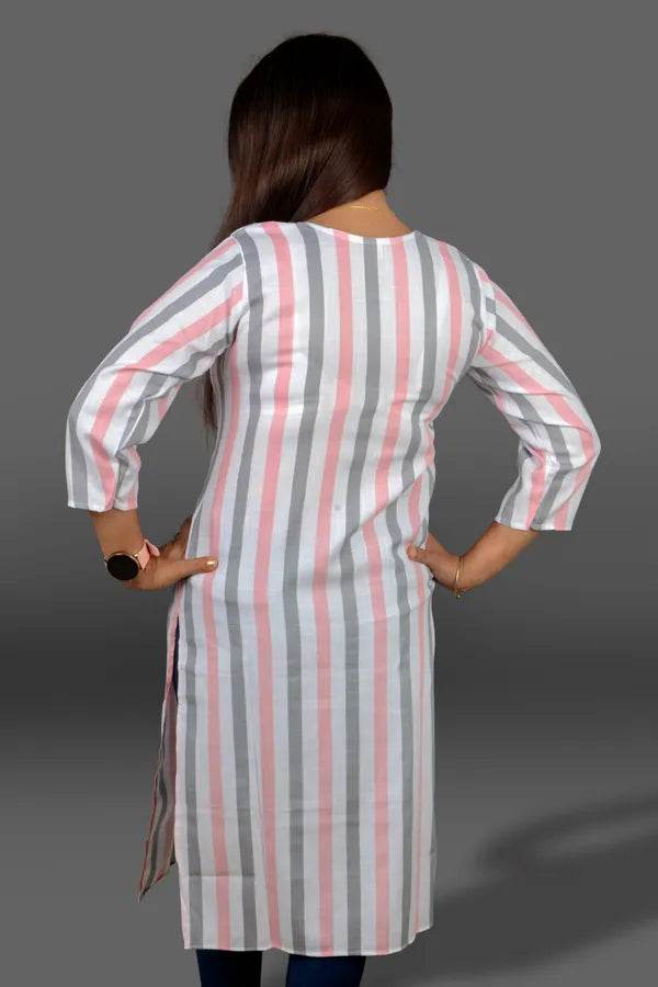 Pink Women Solid A-line Kurta - CandiRobes