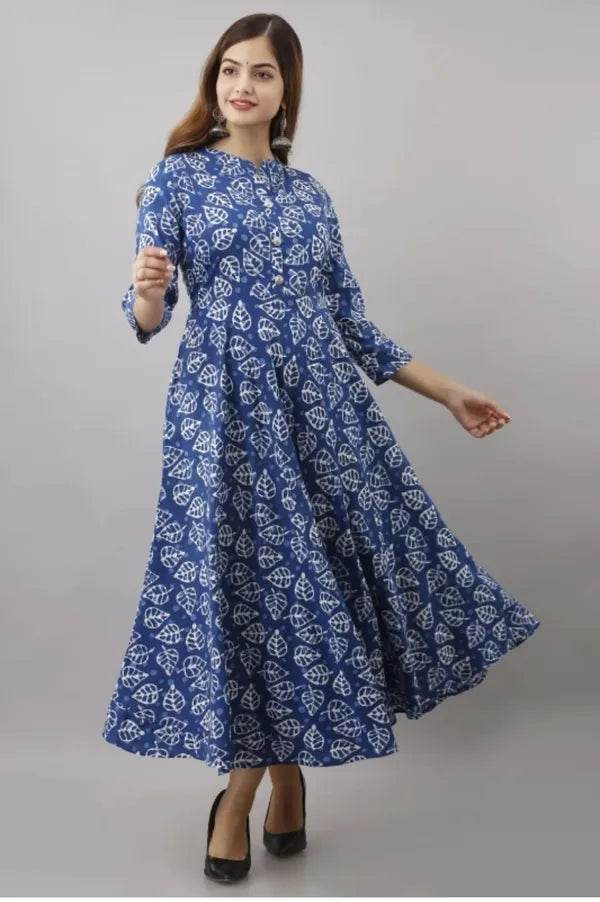 Blue Cotton One Piece Gown - CandiRobes