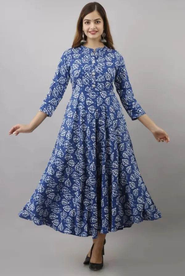 Blue Cotton One Piece Gown - CandiRobes