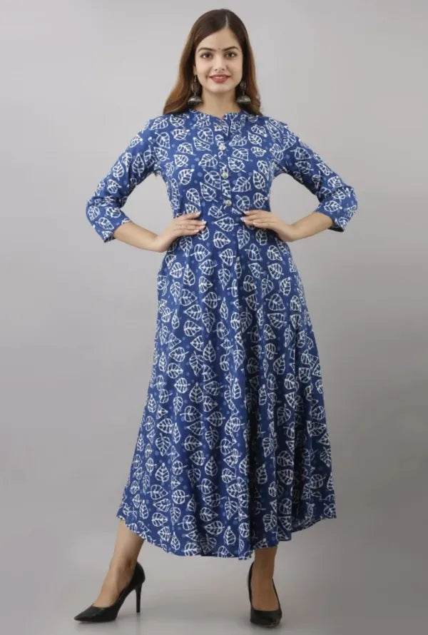 Blue Cotton One Piece Gown - CandiRobes
