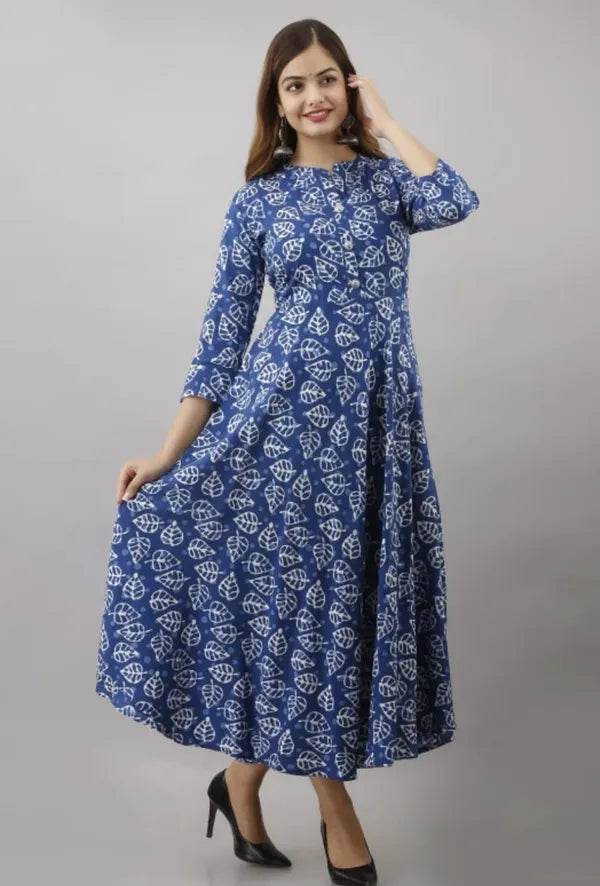 Blue Cotton One Piece Gown - CandiRobes