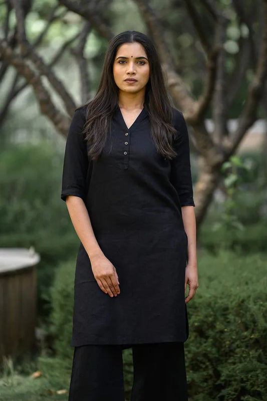 lack Cotton Formal Kurti With Pant
