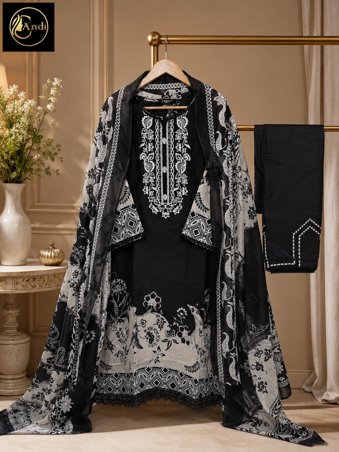 Lawn Suit Set – Midnight Black