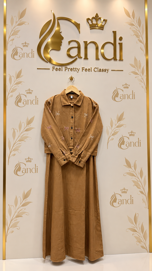 Caramel Embroidered Maxi DENIM