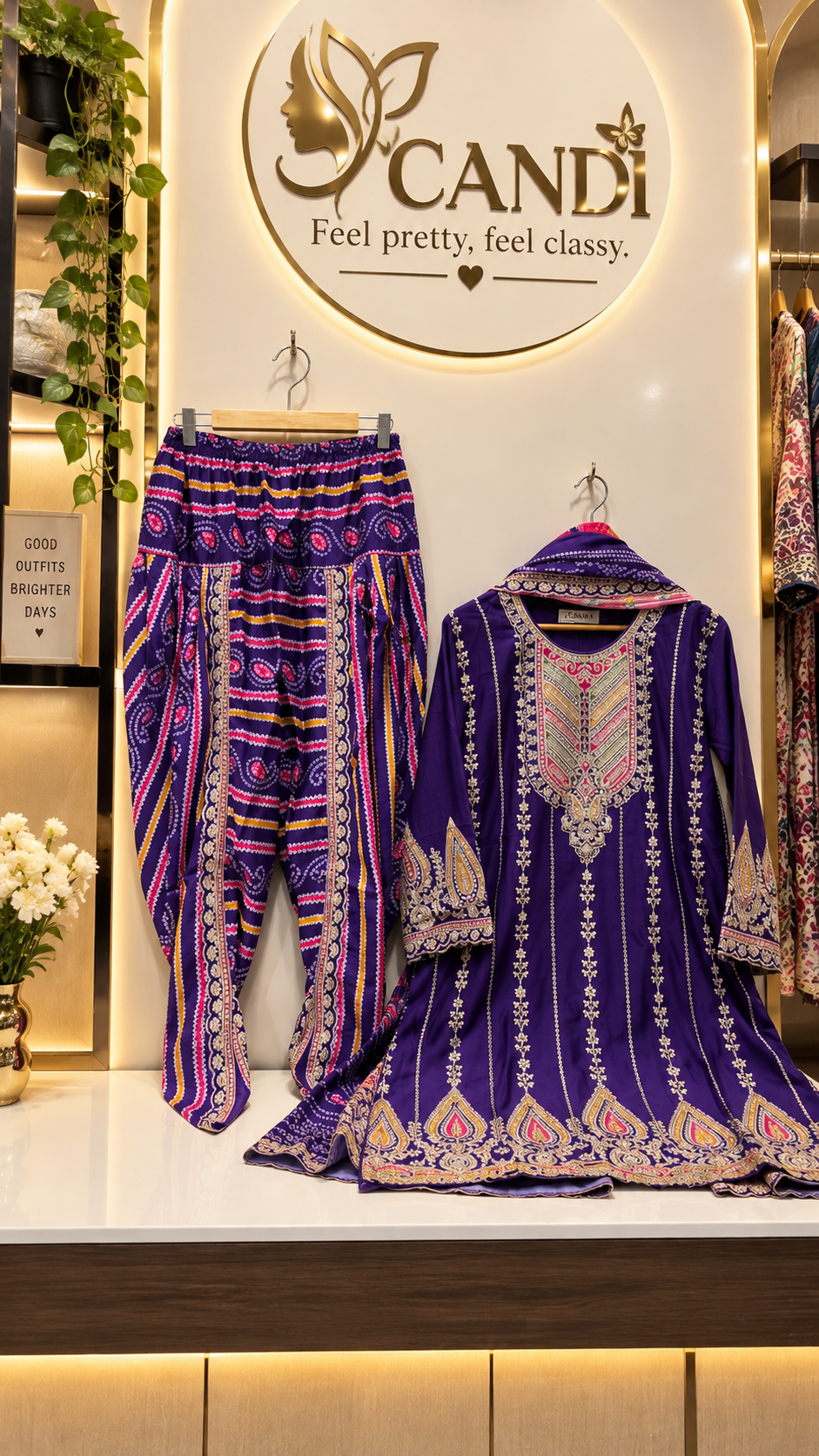 Royal Purple Heavy Embroidered Dhoti Kurti Set