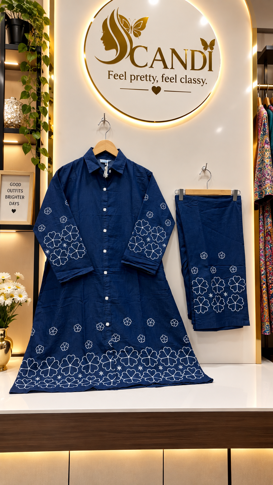 DENIM KURTI PANT CORD SET