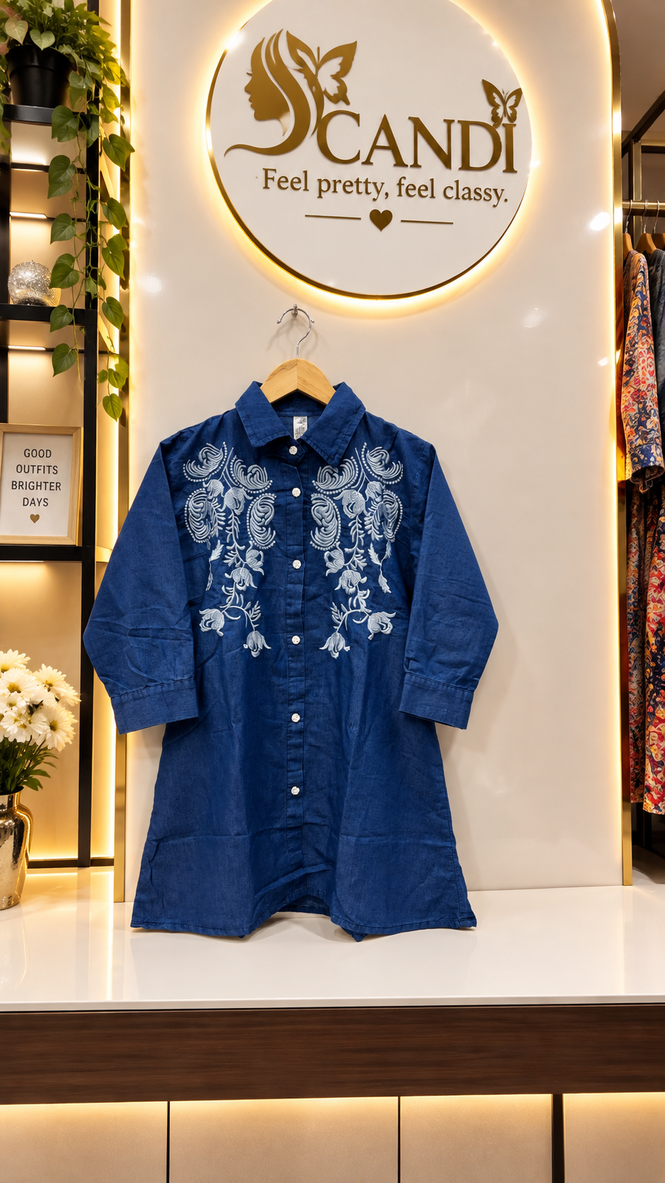 DENIM KURTI PANT CORD SET