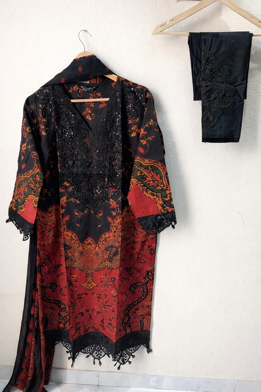 JAZMIN Heavy Patch Work Suit – durefishan Design
