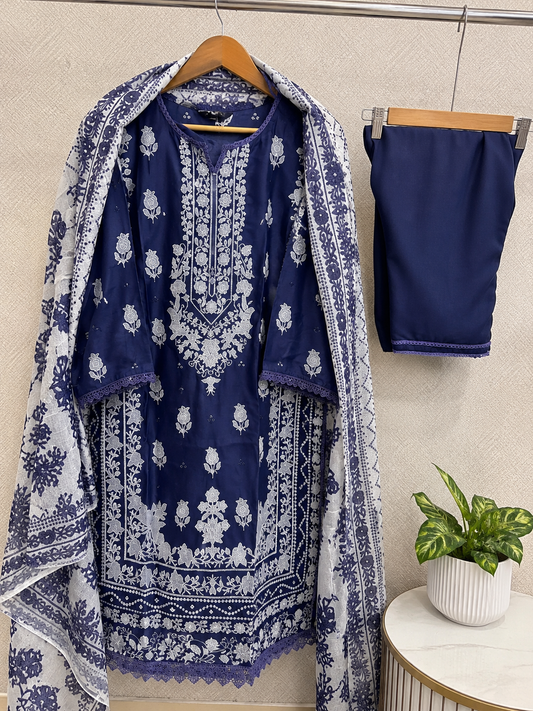 Lawn Suit SeT Azure Bloom Suit Set