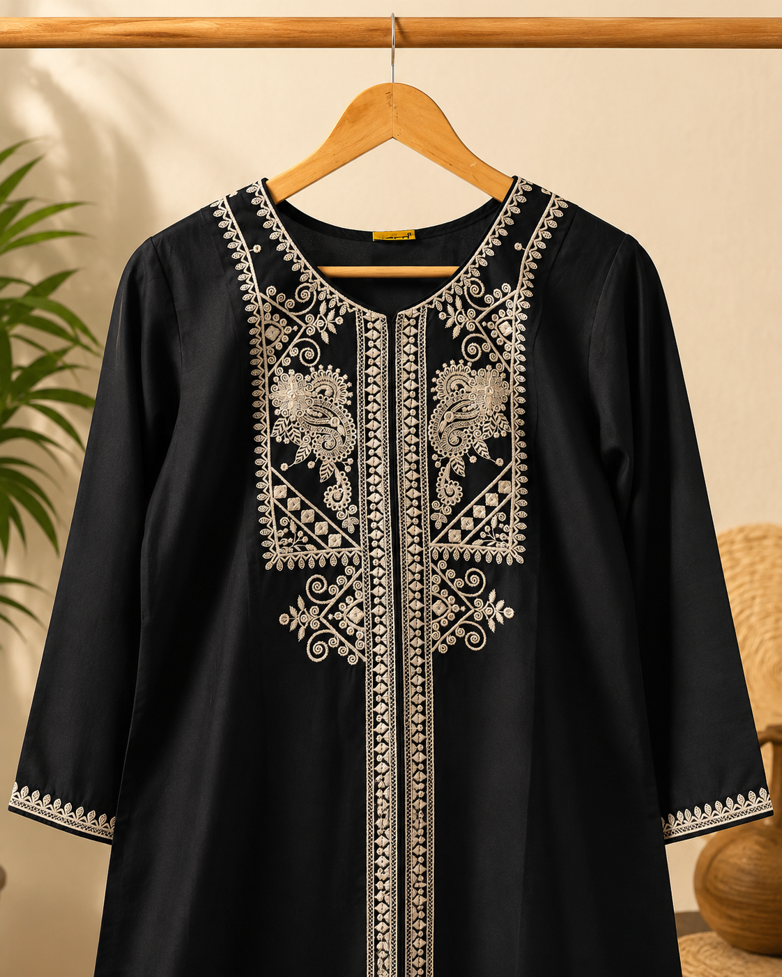 Zarmina Black Embroidered Kurta pant