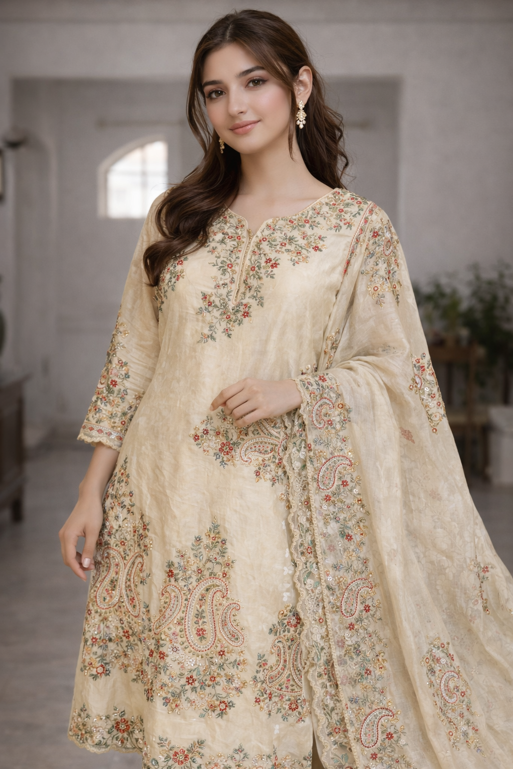 Heavy Silk Organza Frock Suit Set