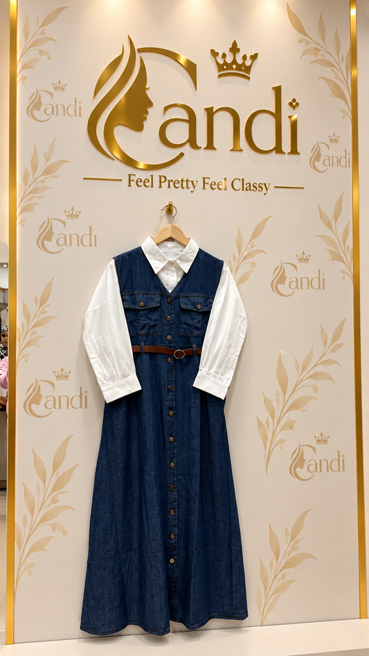 Denim Chic Shirt Dress SET