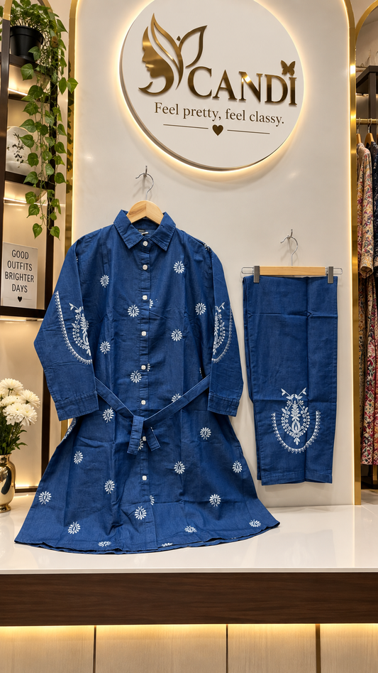 Blue Petal Denim Set