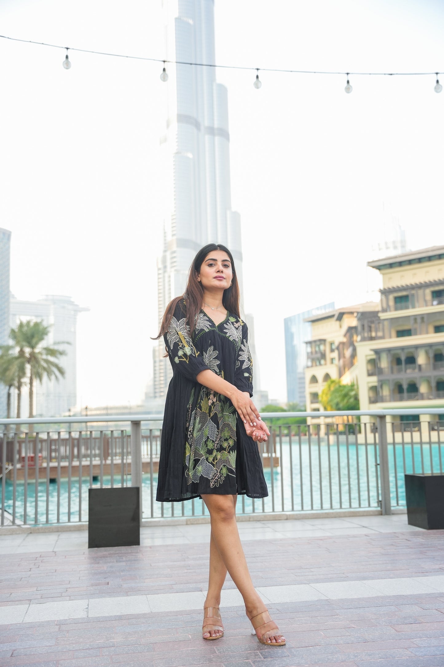 Black Mal Mal Cotton Embroidered Tunic