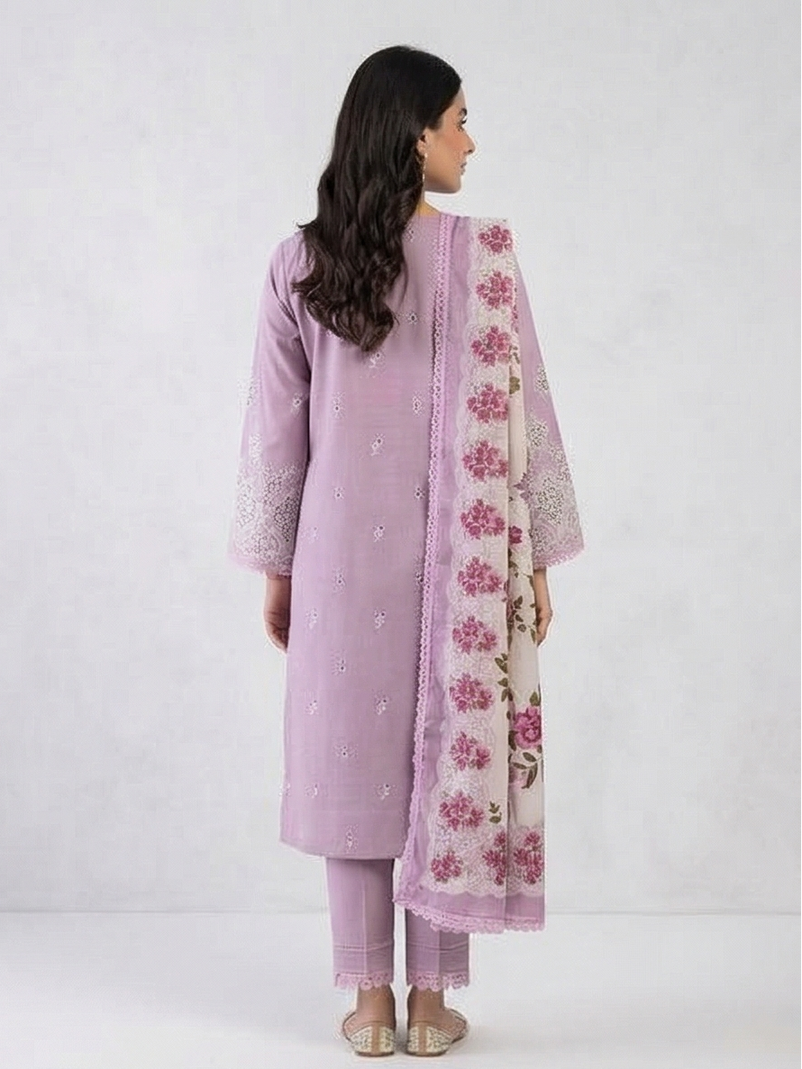 Lavender Cotton Printed Suit Set