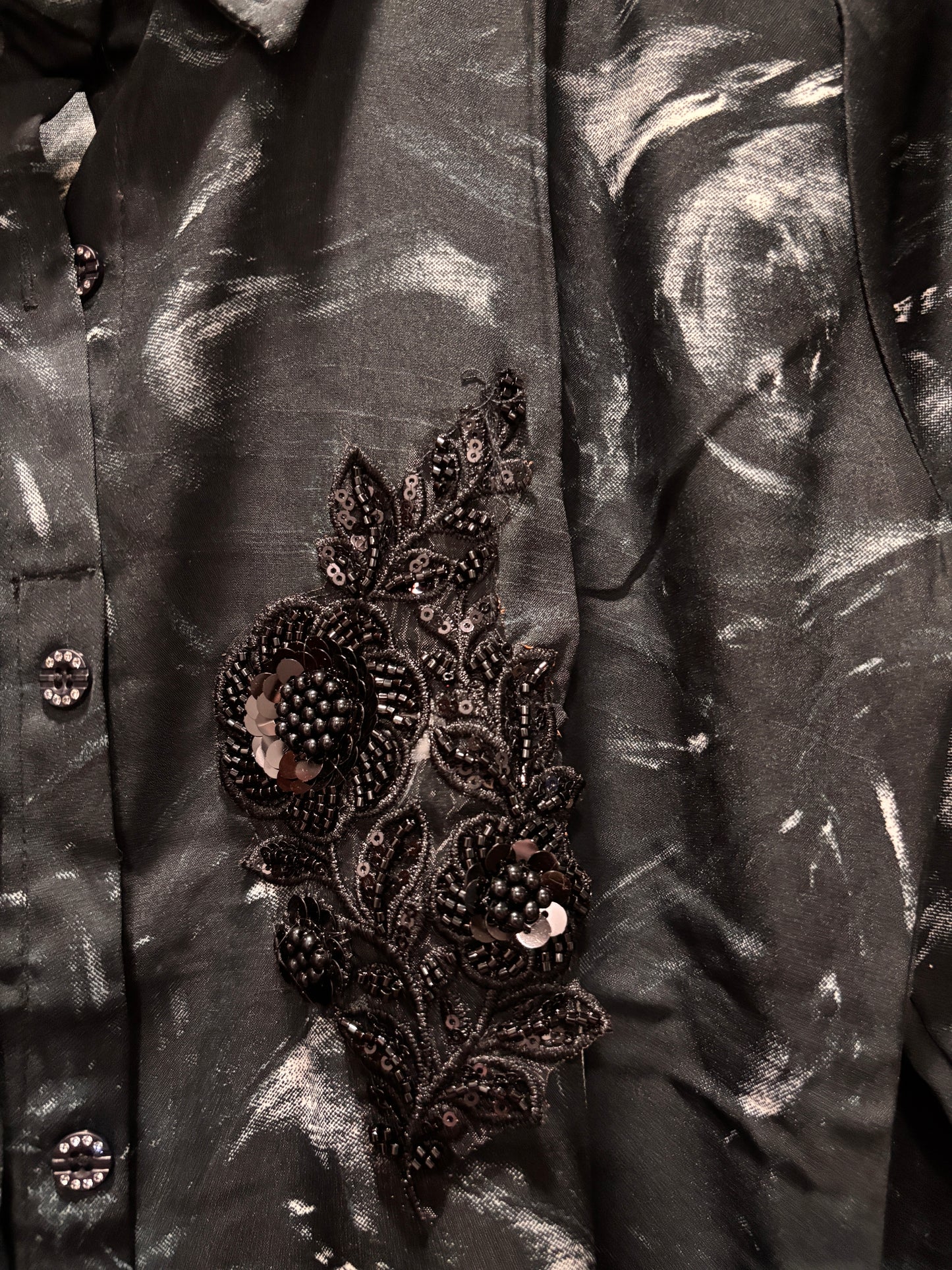Crape Imported Fabric Co Ord set- Black