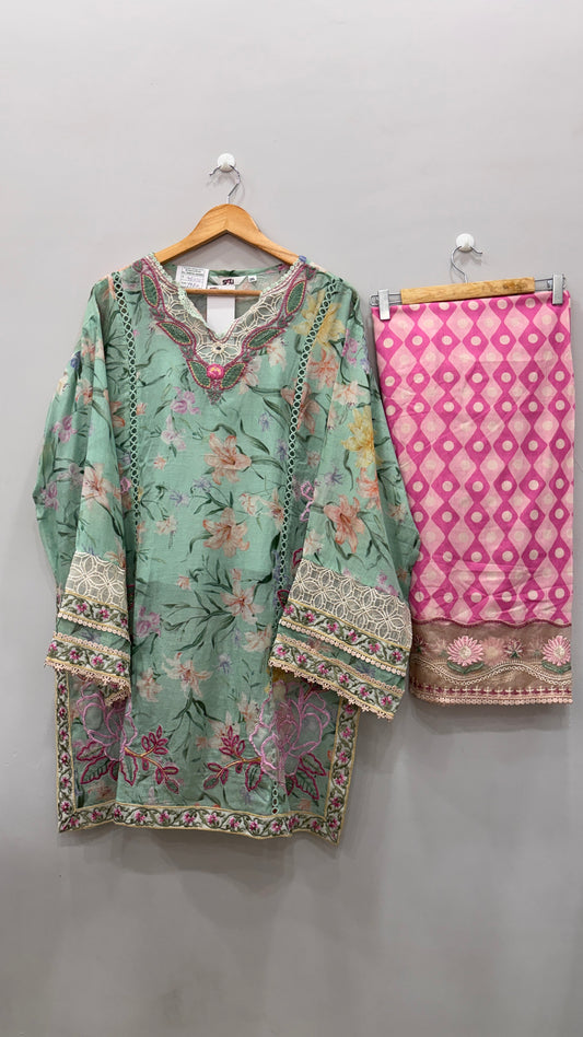 Pastel Garden Embroidered Suit Set