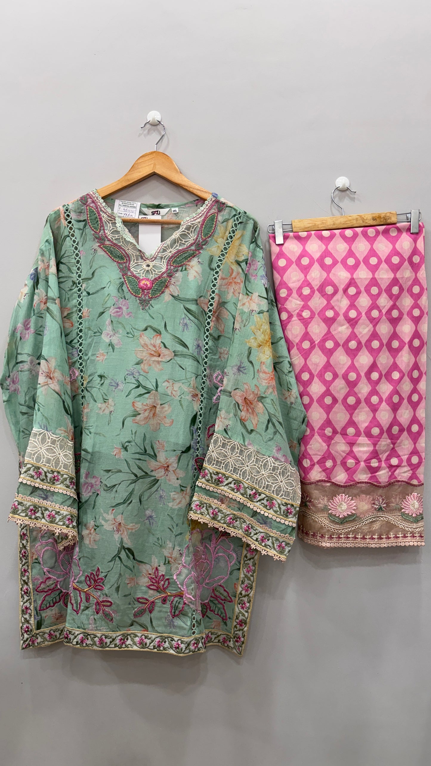 Pastel Garden Embroidered Suit Set