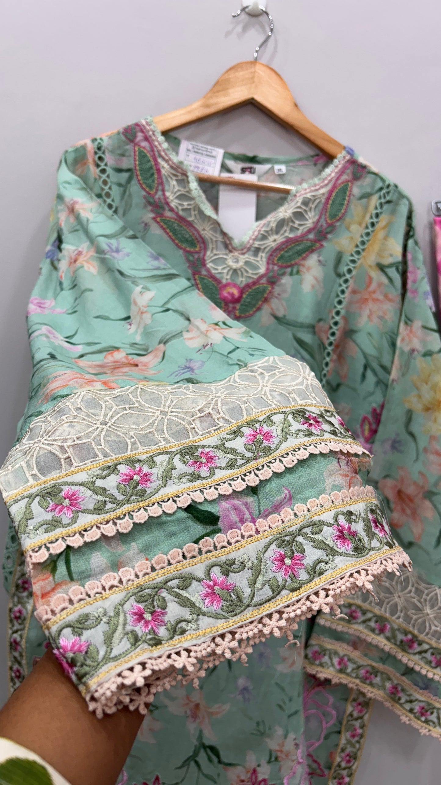 Pastel Garden Embroidered Suit Set