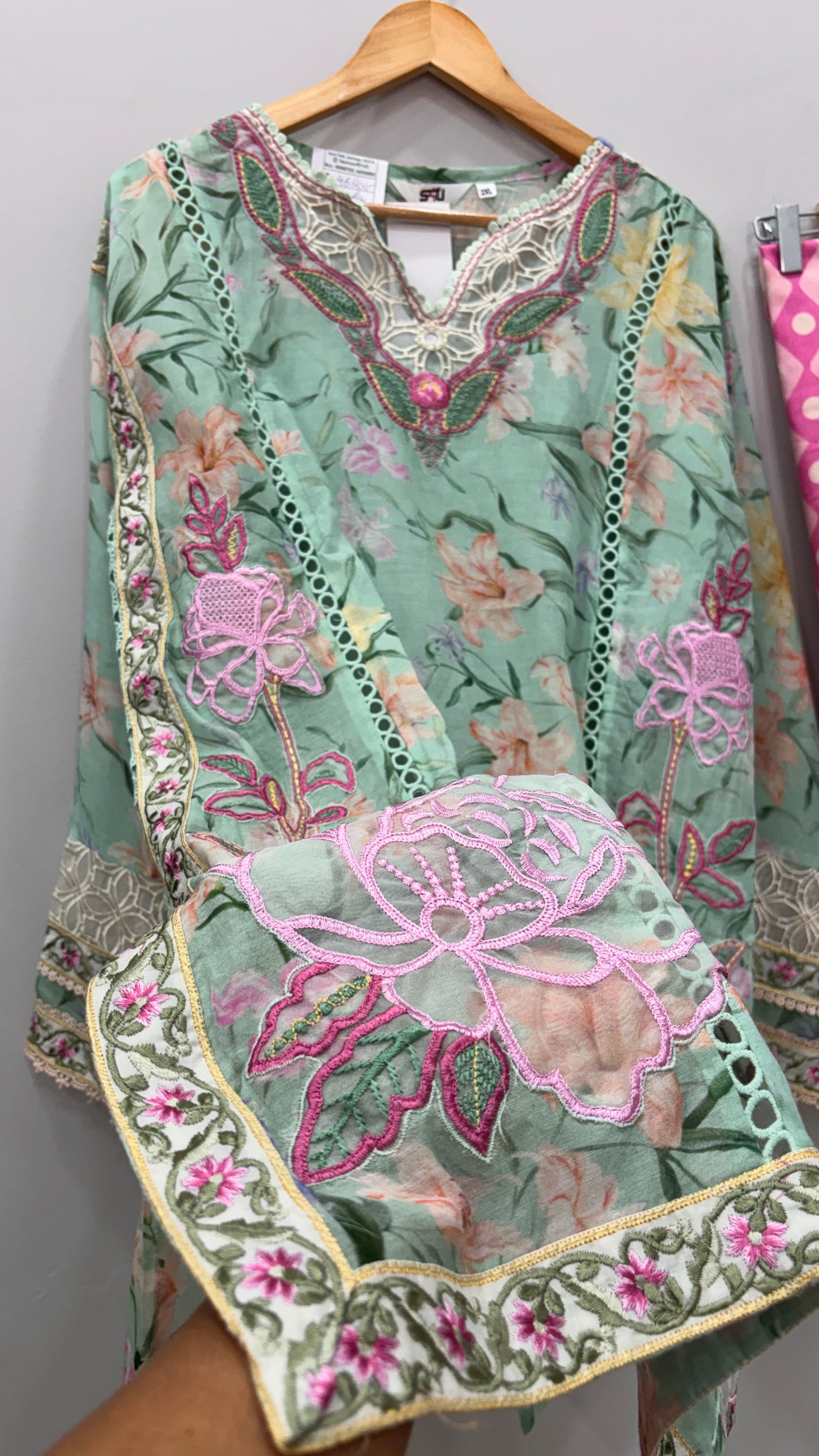 Pastel Garden Embroidered Suit Set