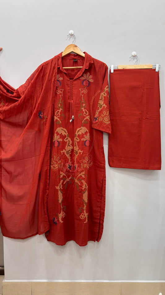 Rust Blossom Designer Suit Set