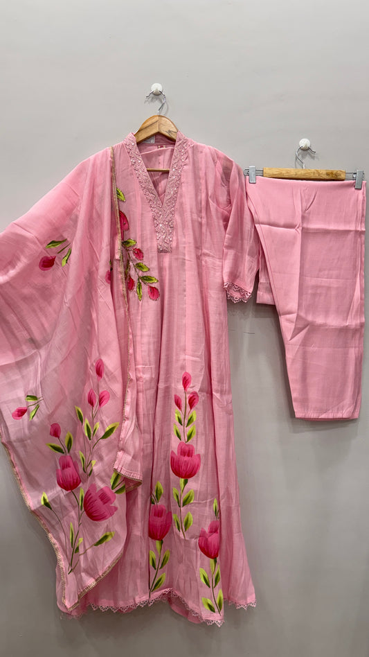 Pink Petal Grace Kurti Set