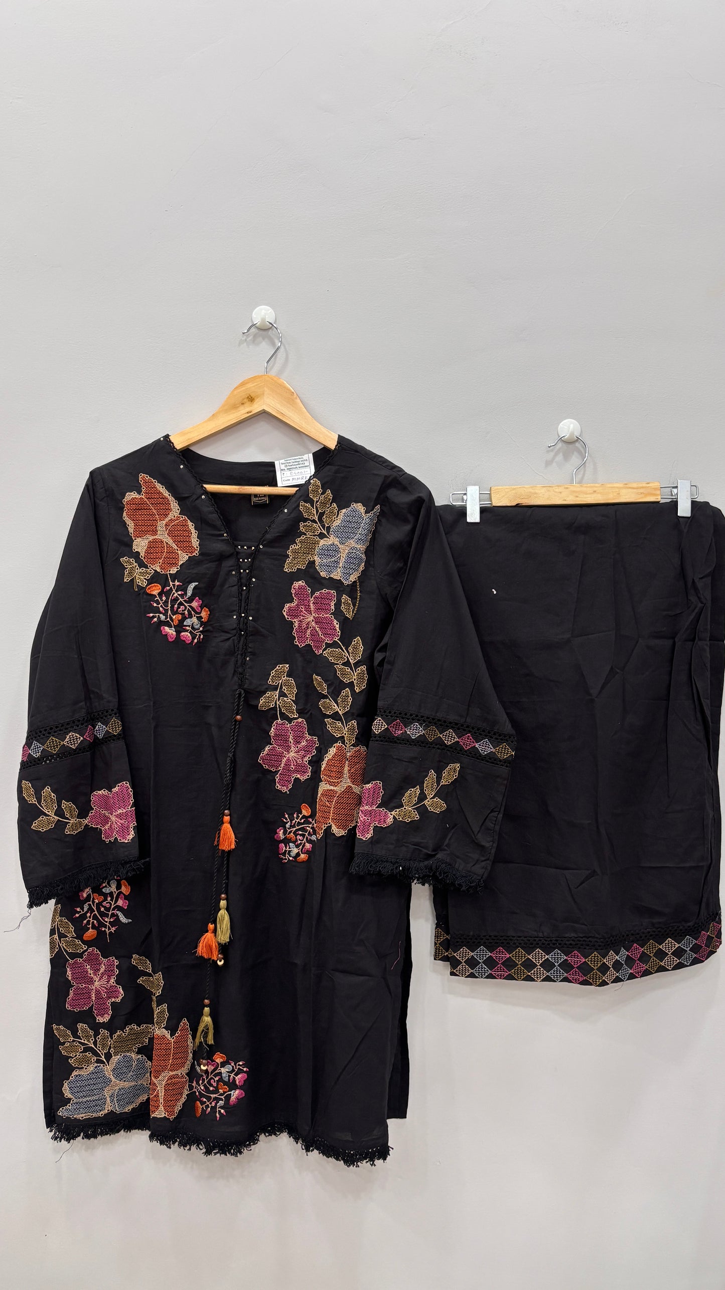 Royal Noir Embroidered Suit Set